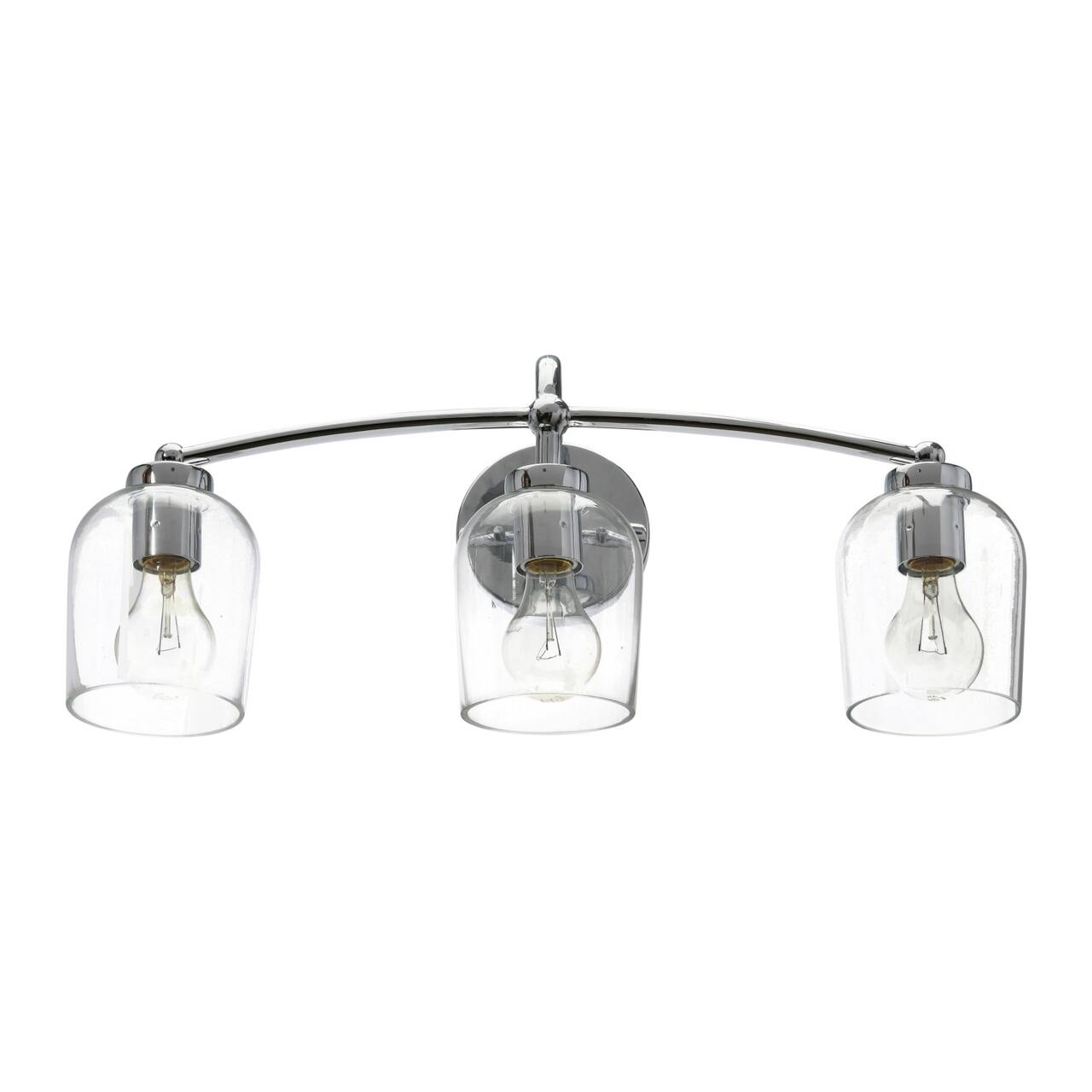 Hello Honey® Robert Stevenson Lighting Adrian Metal & Clear Glass 3-Light Vanity